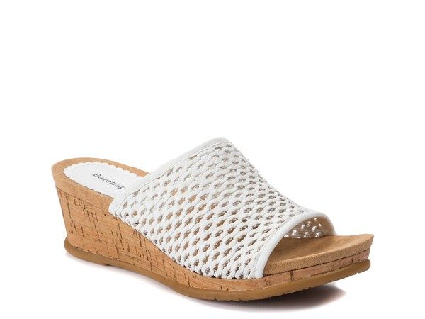 ベアトラップス レディース シューズ サンダル Baretraps Flossey Wedge Sandal White ホワイト