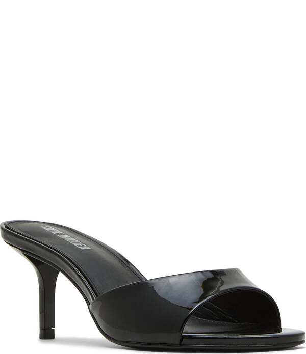 スティーブ マデン レディース シューズ サンダル レザー Steve Madden Kendrix Patent Leather Dresslide Sandals Black ブラック