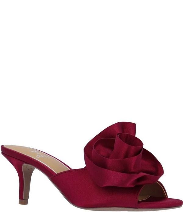 ジェイレニー レディース シューズ サンダル フリル サテン J Renee Briston Satin Ruffle Flower Ornamentedresslide Sandals Dark C