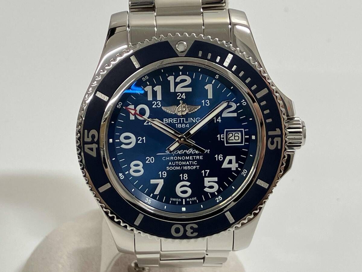 【25年9月研磨】BREITLING ス-パ-オ-シャンⅡ A16375 自動巻き 付属品有り