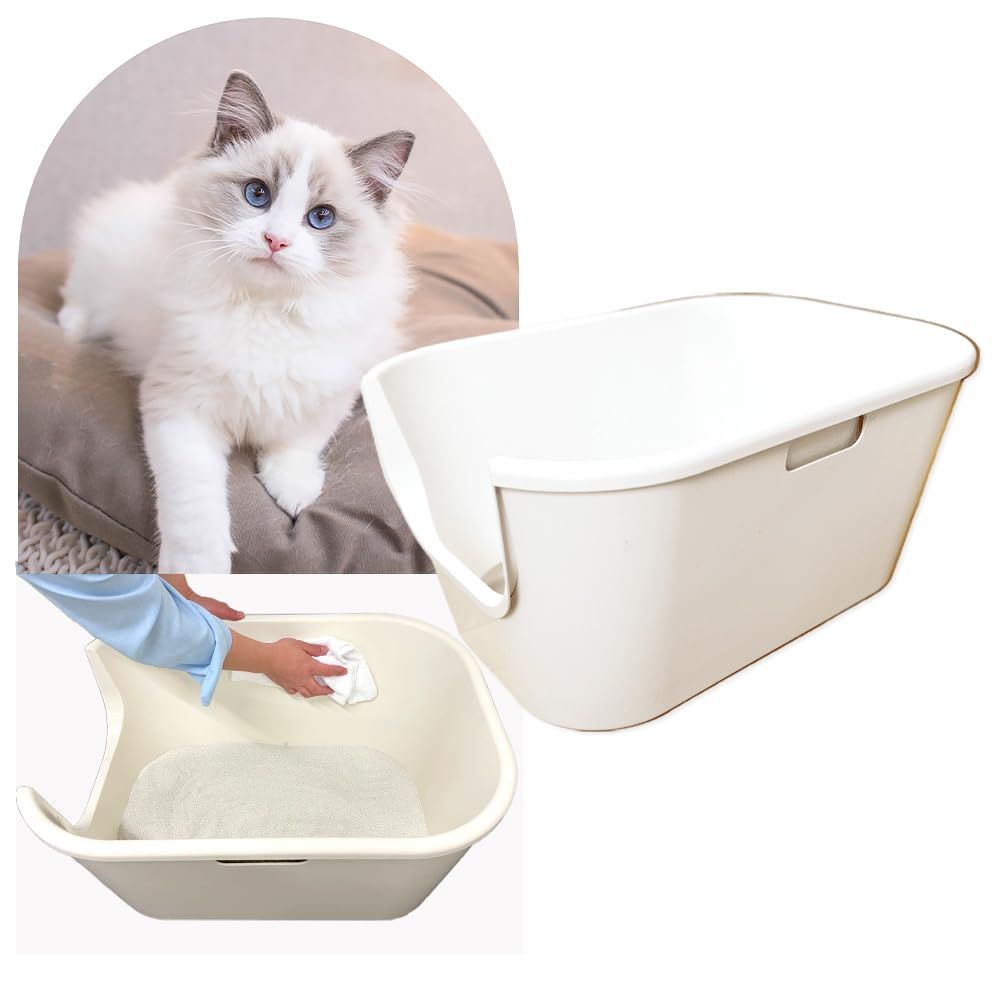 【単品】拭くだけ猫トイレ 取り外し可能二層構造で簡単お手入れ 猫用トイレ容器 RAGDOLL