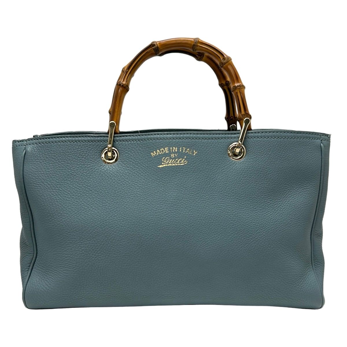 GUCCI(グッチ) トートバッグ バンブーショッパー 323660 ライトブルー×ライトブラウン 50 years in Japan レザー