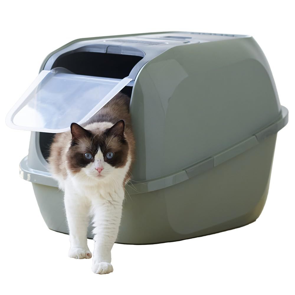 【OFT】 Mega Deluxe メガデラックス 大きい猫トイレ フルカバー サイズ(約)：【外寸】幅48.6×奥65.8×高45.8cm [オーエフティー] 4573151209982
