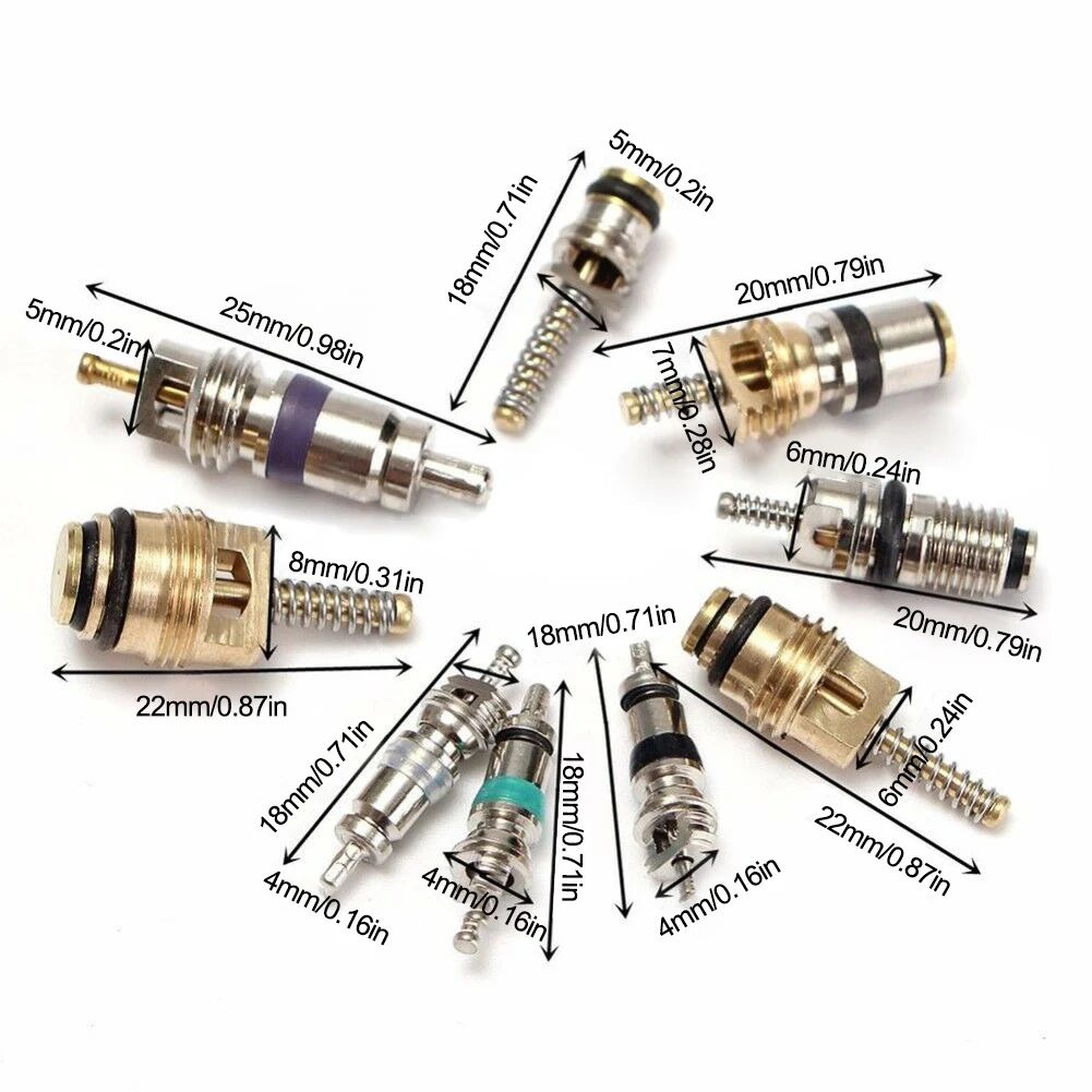 oeny カーエアコン バルブコア シーリングキット R134a 134個セット 