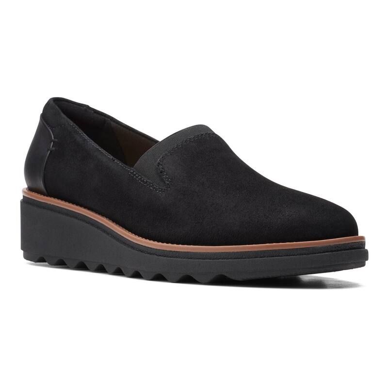 クラークス レディース シューズ サンダル スエード ローファー Clarksharon Dolly Womensuede Loafers Black Suede ブラック