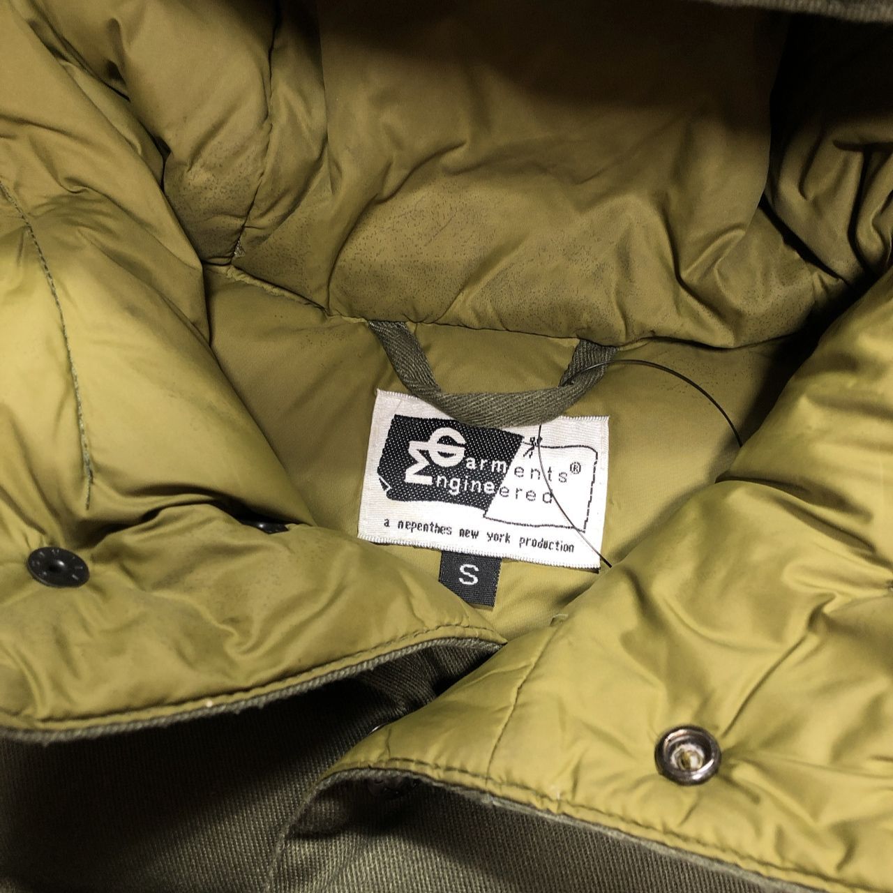 GQ5909◇Engineered Garments : ダウンベスト◇S◇カーキ エンジニア 