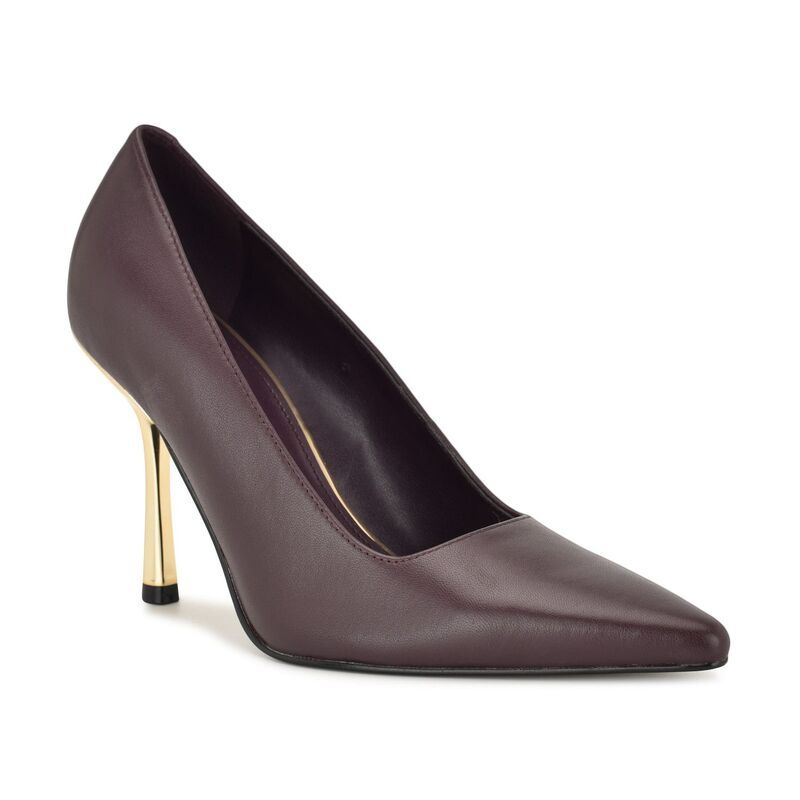 ナインウェスト レディース シューズ パンプス Nine West Jamiey Womens Pointed Toe SlipOn Dress Pumps Wine Leather ワイン