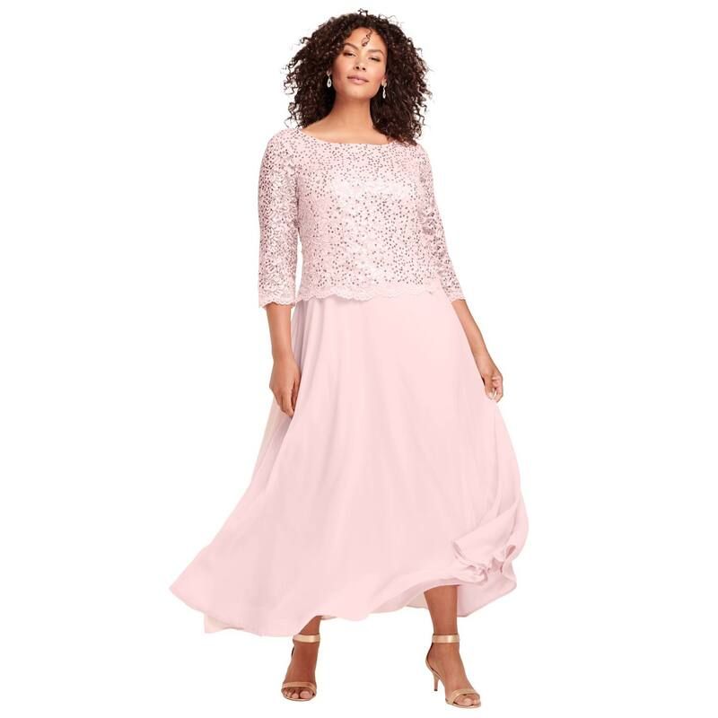 ロアマンズ レディース トップス ワンピース プラスサイズ レース Roamans Womens Plusize Lace Popover Dress Pale Blush ブラッシュ