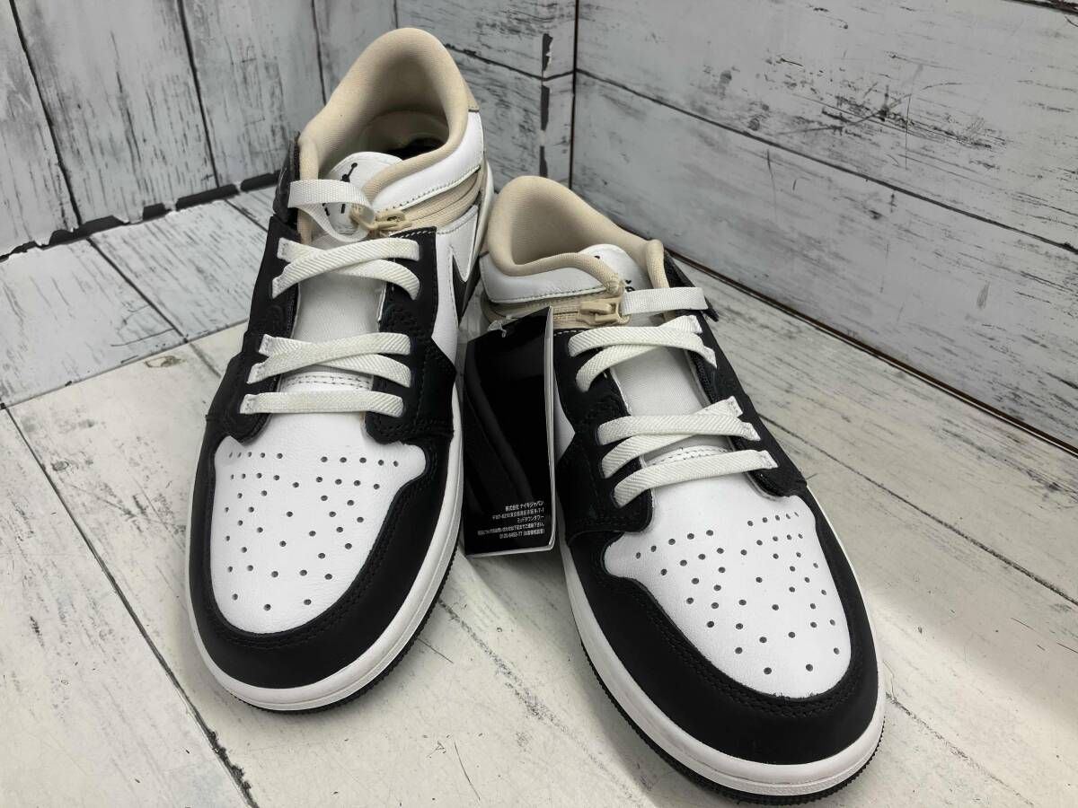 NIKE AIR JORDAN 1 LOW EASYON ナイキ エアジョーダン1 ロー イージーオン スニーカー DM1206-153 27cm ブラック×ホワイト×ベージュ