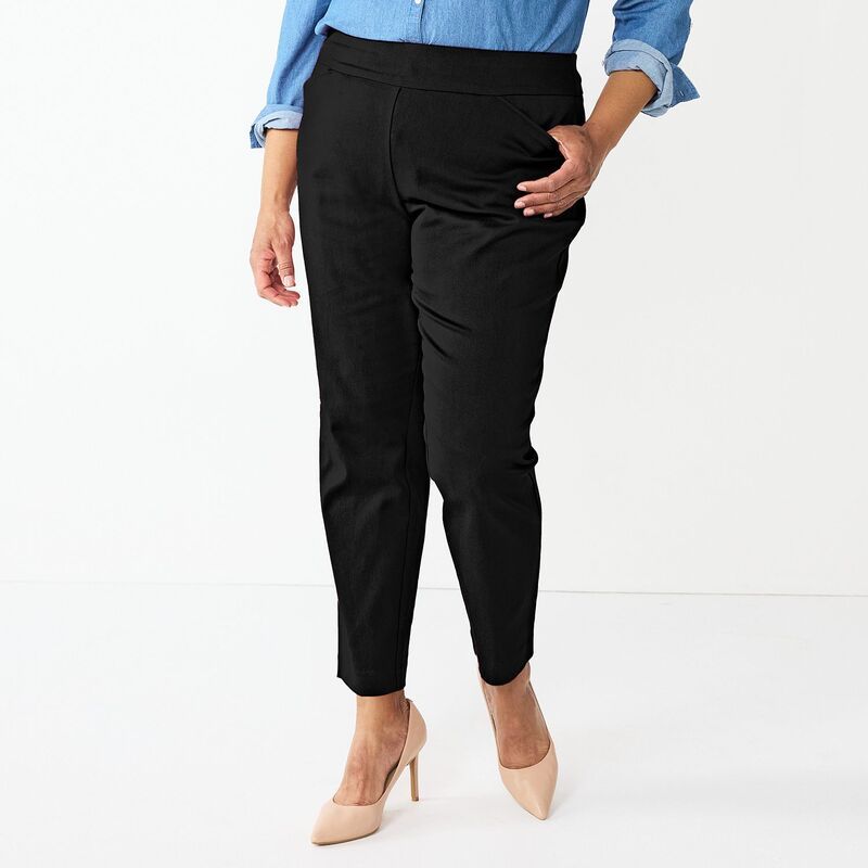 クロフト＆バロー レディース ボトムス カジュアルパンツ プラスサイズ Plusize Croft Barrow Effortlesstretch PullOn StraightLeg Pants B