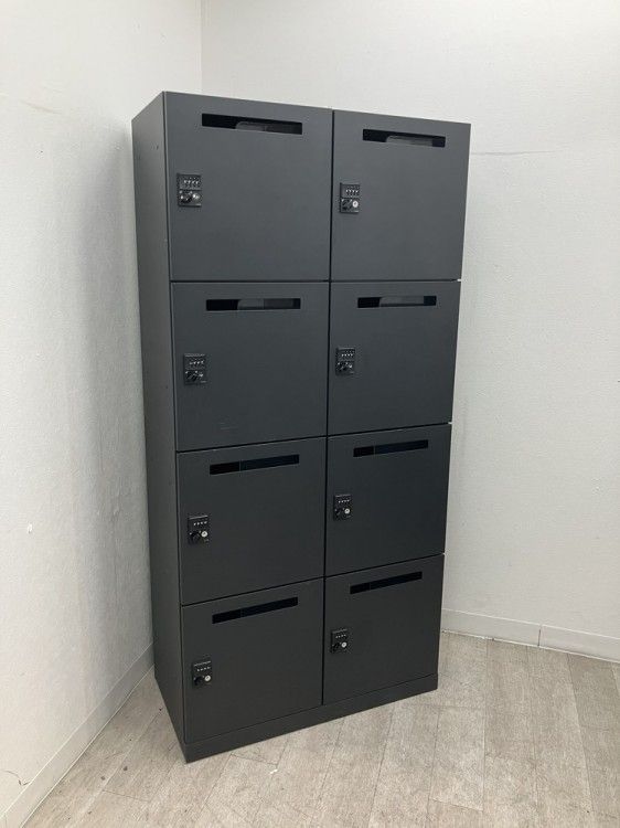 【中古品】イトーキ サフィシリーズ 8人用パーソナルロッカー ブラック