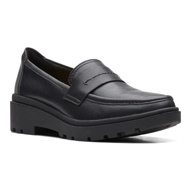 クラークス レディース シューズ サンダル レザー ローファー ClarksR Calla Ease Womens Leather Loafers Black Leather ブラック