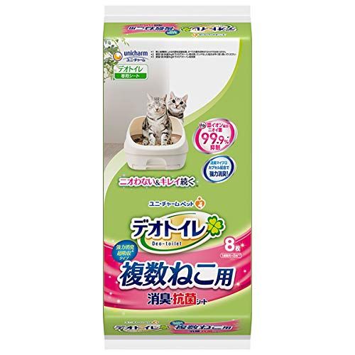 ユニチャーム デオトイレ複数ねこ用消臭・抗菌シート8枚×24パック(1ケース)