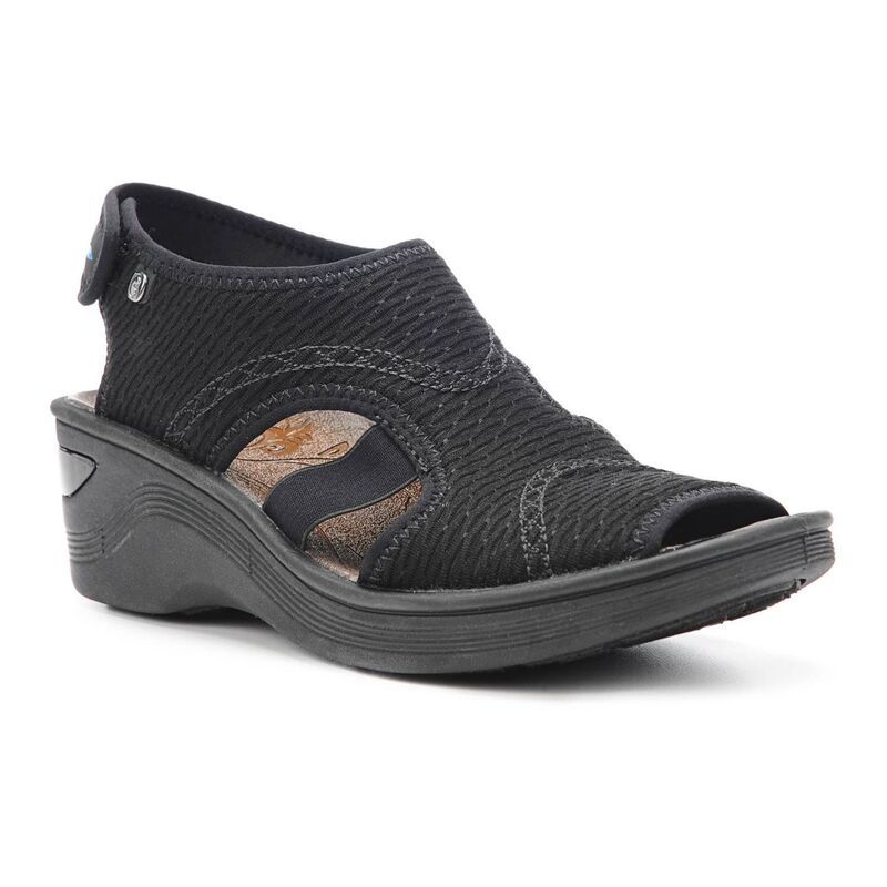 ビジーズ レディース シューズ サンダル Bzees Dream Womens Washable Wedge Sandals Black ブラック