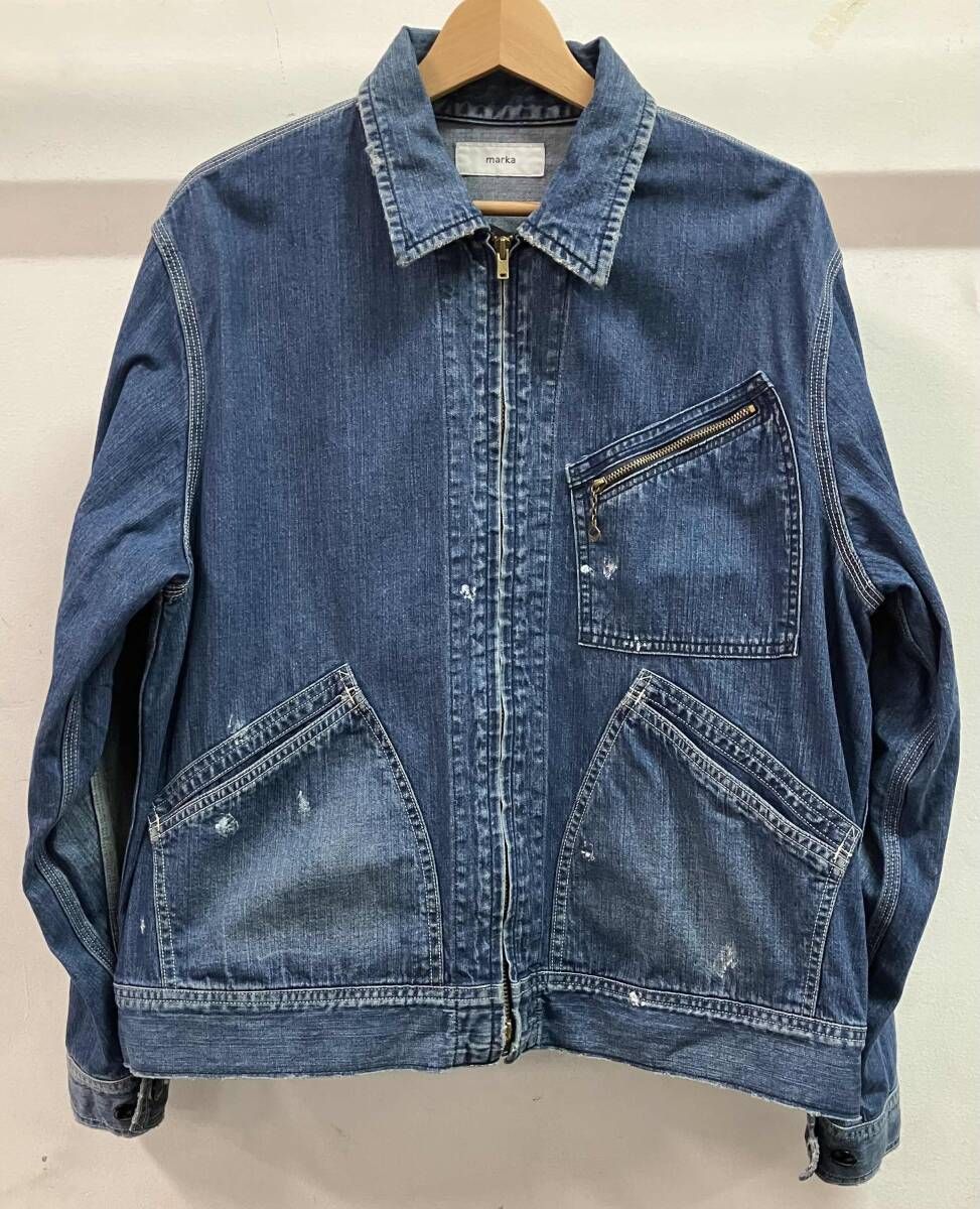 MARKA マーカ カバーオール ORGANIC COTTON 8.5oz DENIM WORK JACKET ブルー サイズ2 日本製 M25A11BL11C