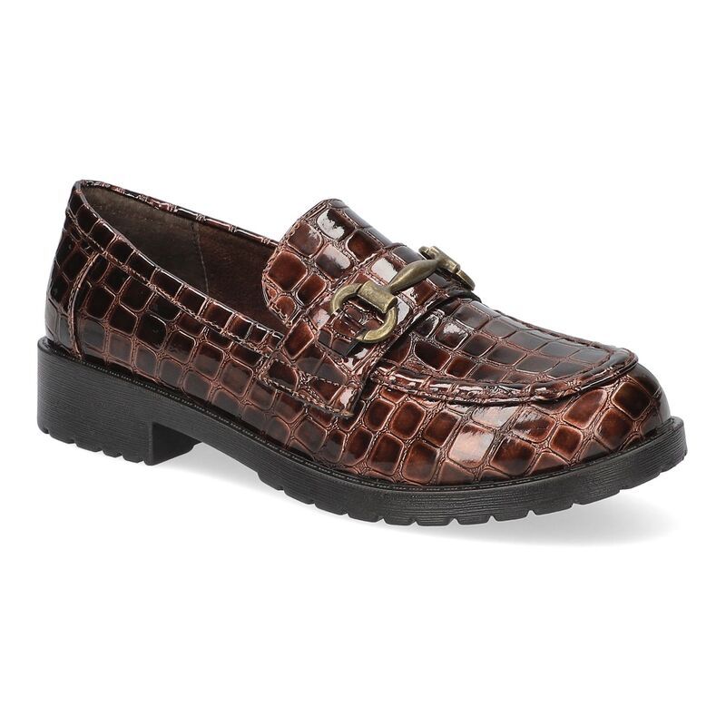 イージーストリート レディース シューズ スリッポン・ローファー Easy Street Witney Comfort Womens Loafers Brown Croco ブラウン