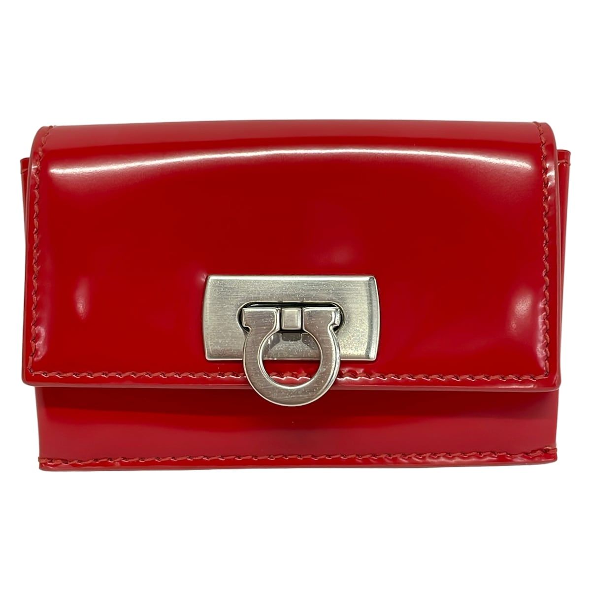 FERRAGAMO/SalvatoreFerragamo(サルバトーレフェラガモ) 名刺入れ ガンチーニ レッド レザー