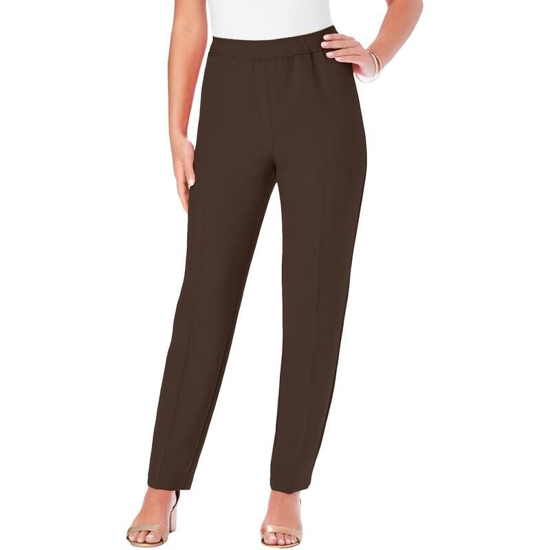 ロアマンズ レディース ボトムス カジュアルパンツ プラスサイズ トール Roamans Womens Plusize Tall Classic Bend Over Pant Chocolate チョ