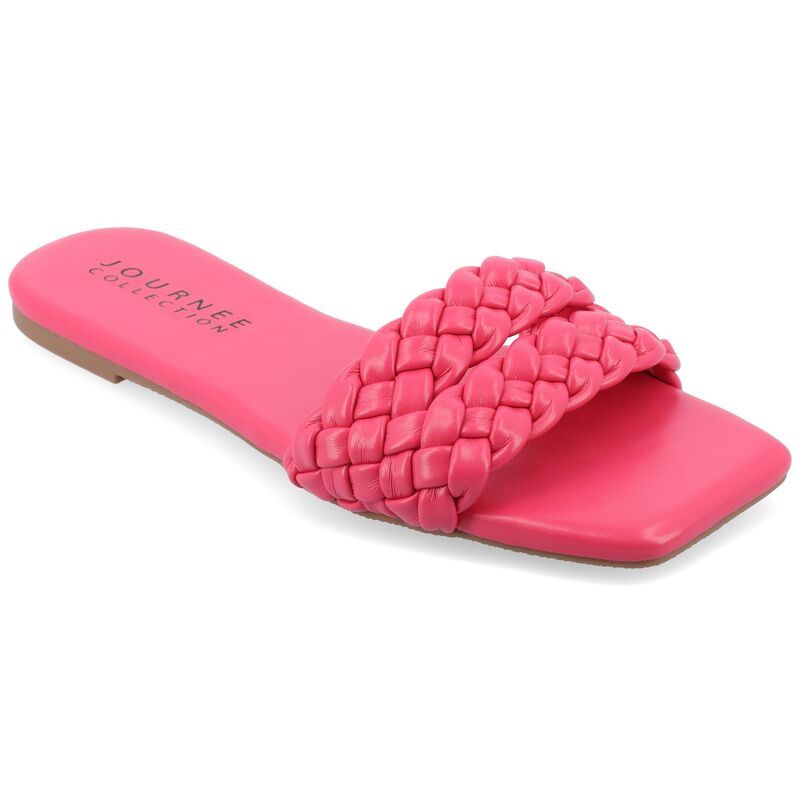 ジュルネ コレクション レディース シューズ サンダル Journee Collection Sawyerr Womens Braided Slide Sandals Pink ピンク
