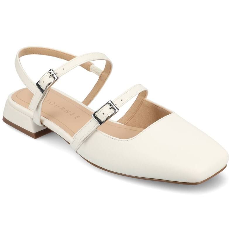 ジャーニー レディース シューズ サンダル Journee Tru Comfort Foam Gretchenn Womens Flats White ホワイト