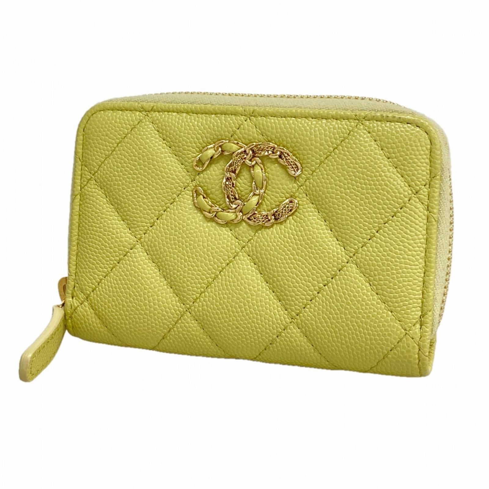 シャネル(Chanel) シャネル 財布・コインケース マトラッセ キャビアスキン ライトグリーン レディース