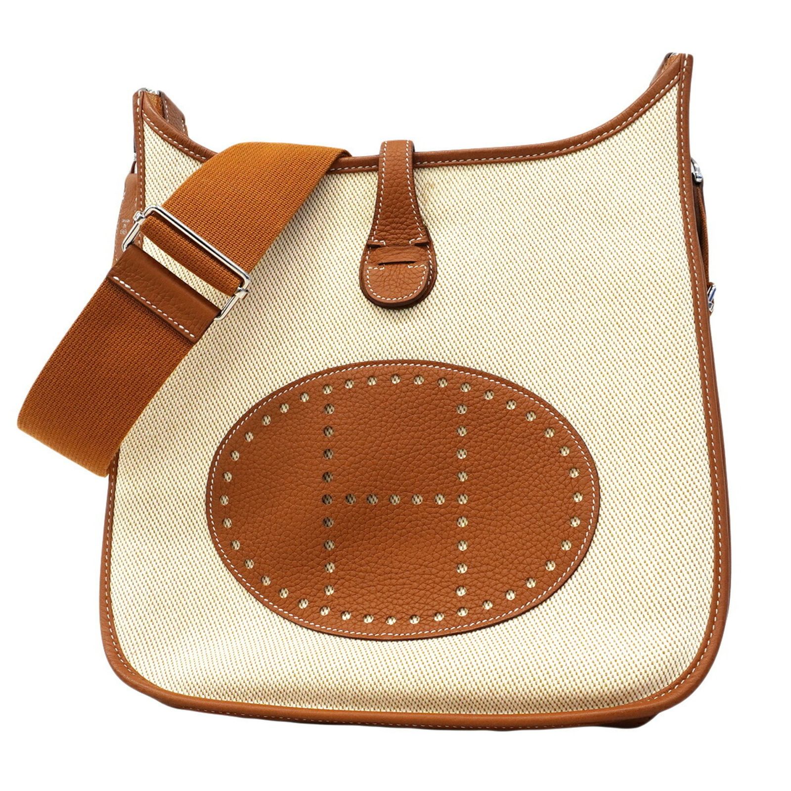 エルメス(Hermes) エルメス ショルダーバッグ エヴリン3PM トワルアッシュ ゴールド Z刻印レディース