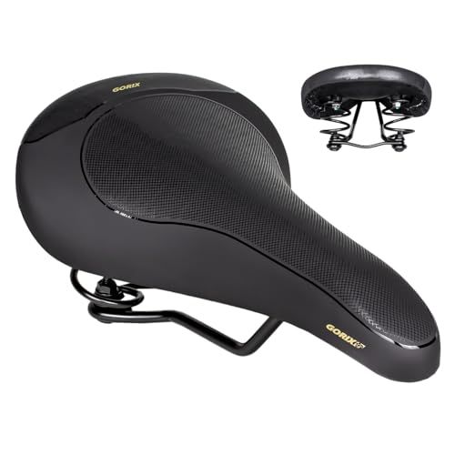 GORIX(ゴリックス)サドル バネ付き [スプリングがお尻への負担を軽減] 幅広 自転車 ロードバイク コンフォート クッション性 ロングライド 衝撃吸収 自転車サドル交換 (GX-SN006)*vj ca44d9d5