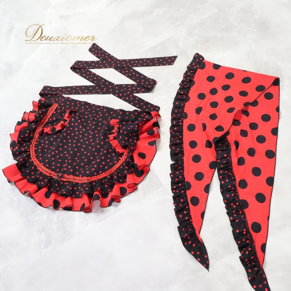 フラメンコ 衣装 MARINA FLAMENCA シージョ エプロン ブラック系