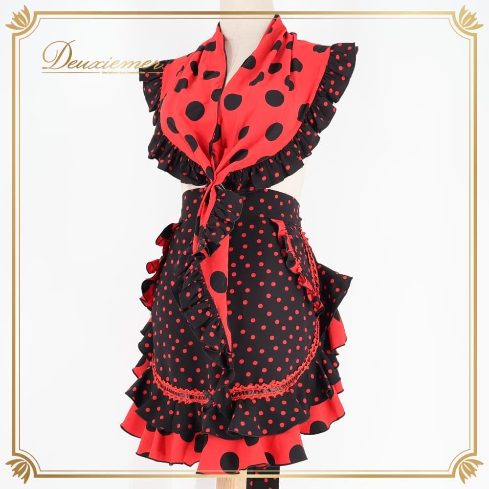 フラメンコ 衣装 MARINA FLAMENCA シージョ エプロン ブラック系