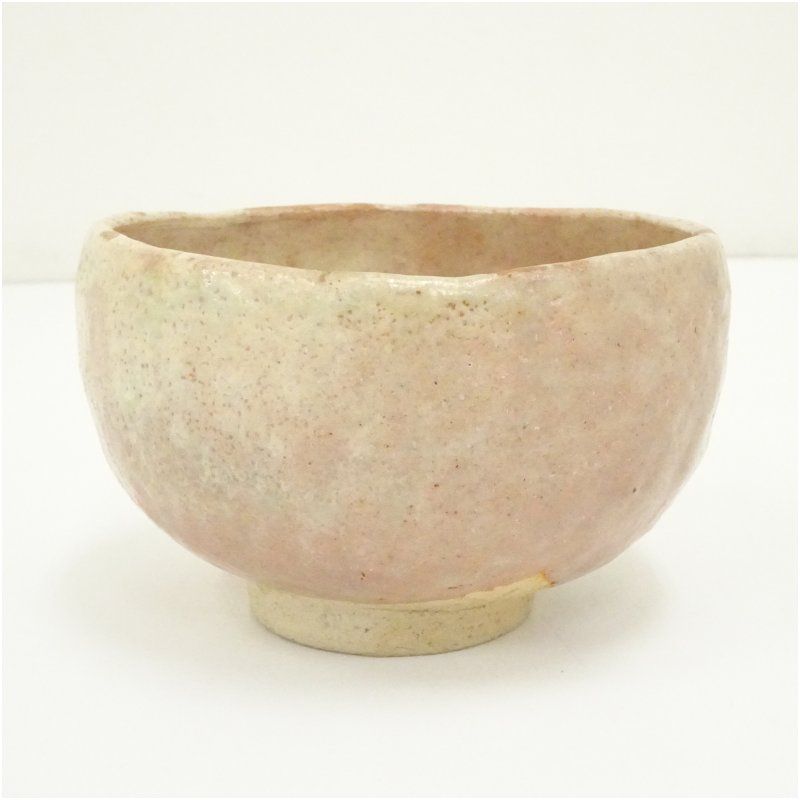 美濃焼 志野 抹茶 茶碗 在銘 銘有 作家 骨董 美品 茶道 美品 美銘 赤志野茶碗 茶道 抹茶 おしゃれ 抹茶茶碗 抹茶碗 和食器 レトロ