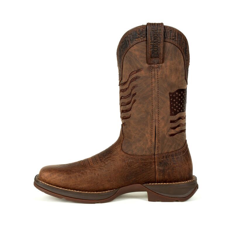 ドゥランゴ メンズ シューズ ブーツ・レインブーツ Rebel By Durango Brown Distressed Flag Mens Western Boots Acorn ブラウン
