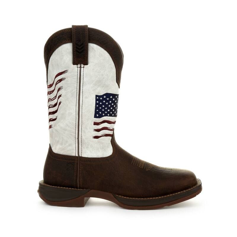 ドゥランゴ メンズ シューズ ブーツ・レインブーツ Rebel By Durango Distressed Flag Mens Western Boots Bay Brown And White ホワ