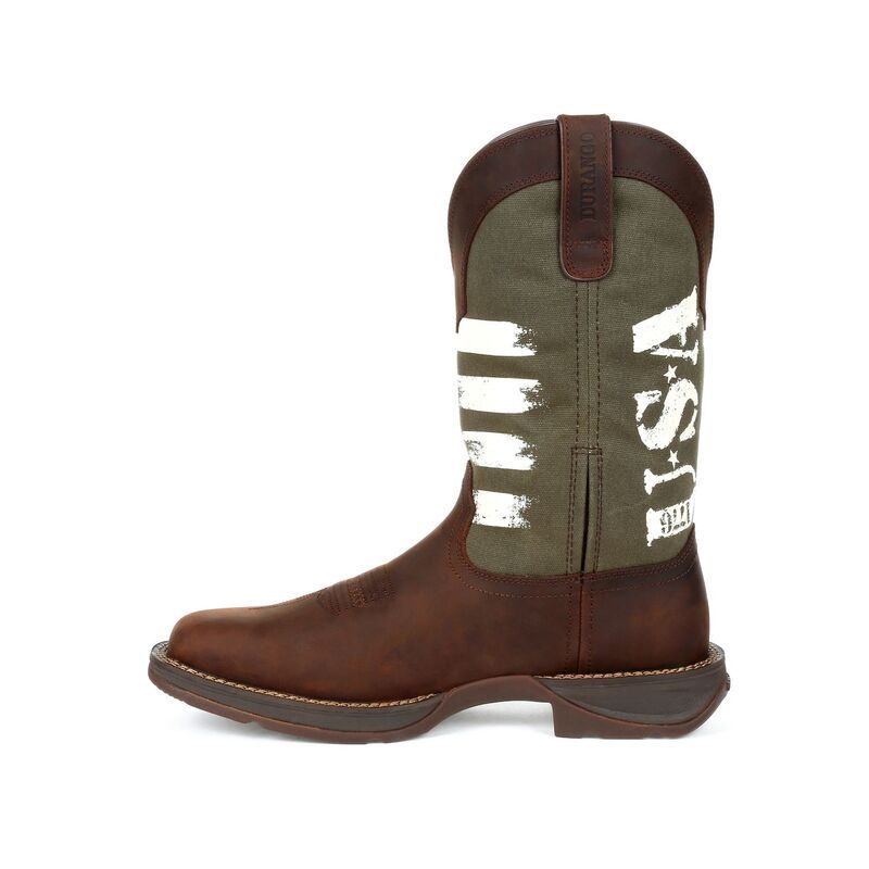 ドゥランゴ メンズ シューズ ブーツ・レインブーツ Rebel By Durango USA Mens Western Boots Brown And Army Green グリーン
