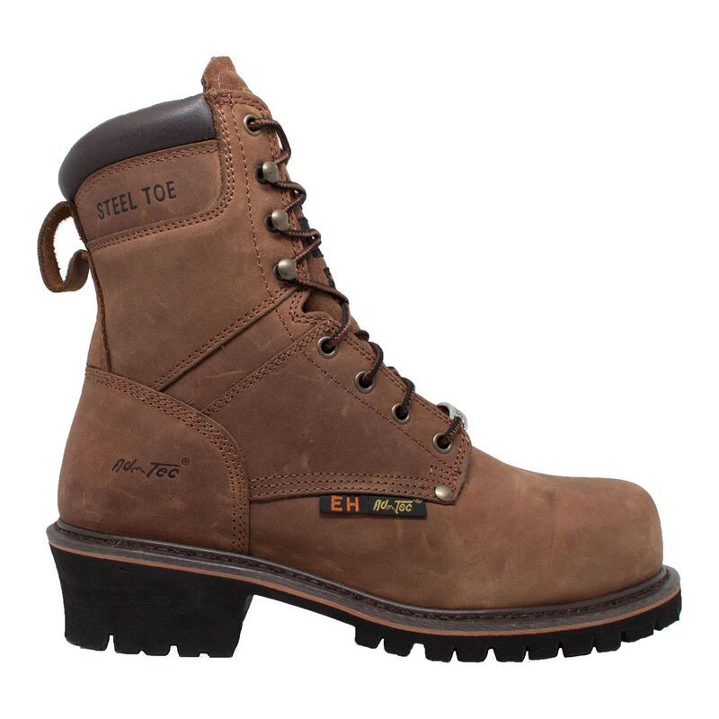 アドテック メンズ シューズ ブーツ・レインブーツ Tシャツ AdTec 9490 Mensuper Logger Steel Toe Work Boots Brown ブラウン