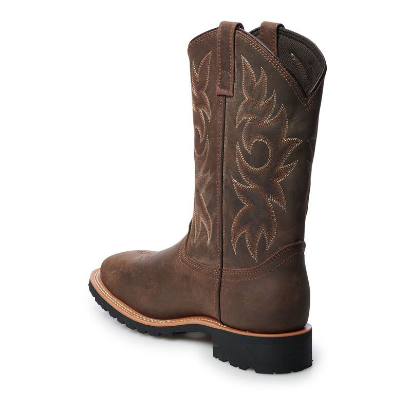 アドテック メンズ シューズ ブーツ・レインブーツ Tシャツ AdTec 9858 Mensteel Toe Western Work Boots Brown ブラウン