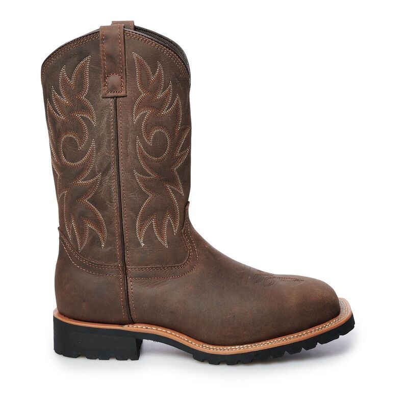 アドテック メンズ シューズ ブーツ・レインブーツ Tシャツ AdTec 9858 Mensteel Toe Western Work Boots Brown ブラウン