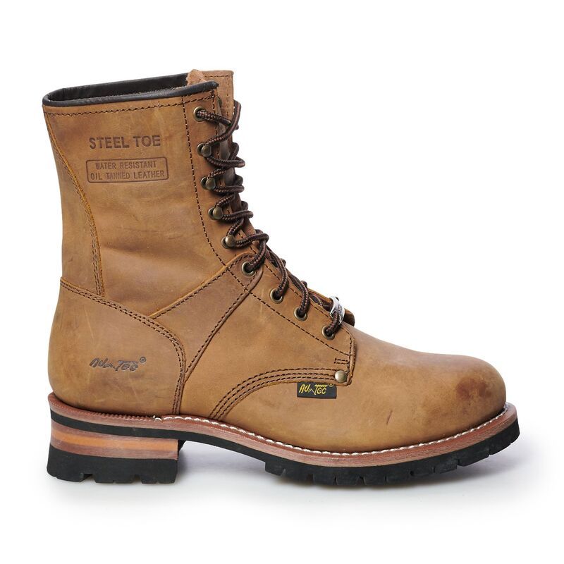 アドテック メンズ シューズ ブーツ・レインブーツ Tシャツ AdTec Logger Mensteel Toe Work Boots Brown ブラウン