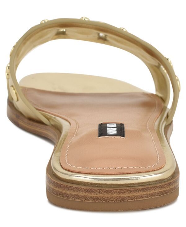 ナインウェスト レディース シューズ スリッポン・ローファー サンダル Nine West Womens Gomaz Embellished Flat SlipOn Sandals Gold ゴールド