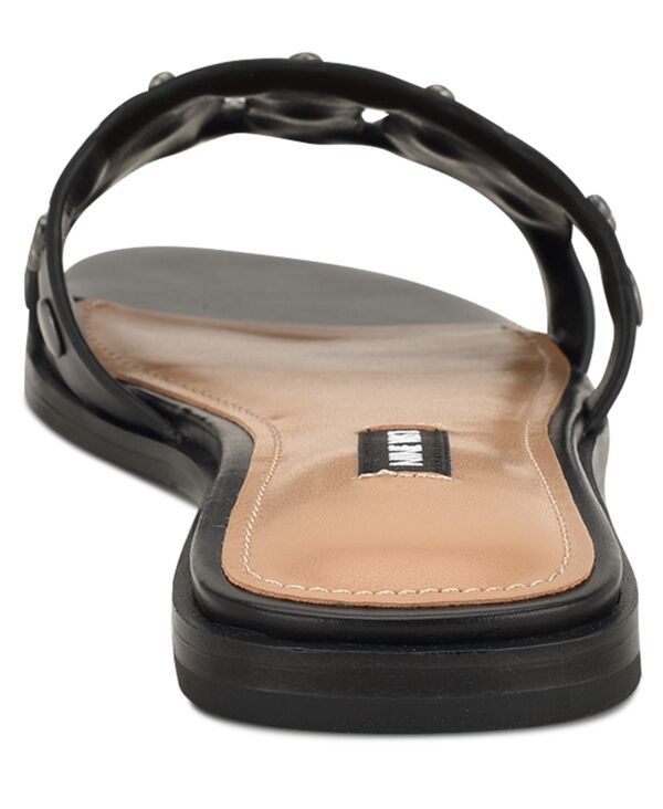 ナインウェスト レディース シューズ スリッポン・ローファー サンダル Nine West Womens Gomaz Embellished Flat SlipOn Sandals Black ブラッ