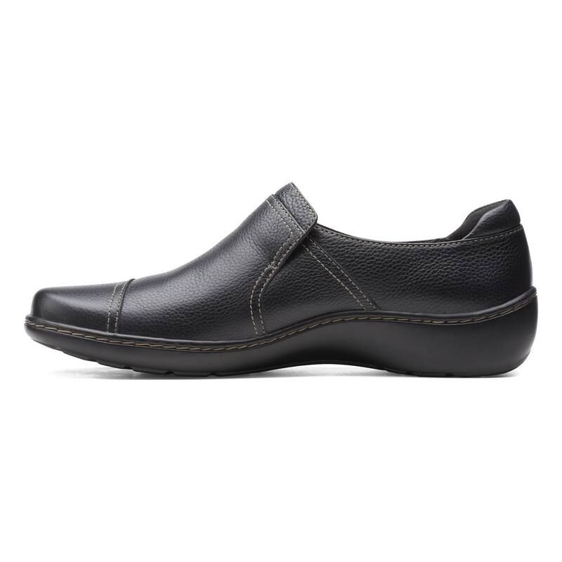 クラークス レディース シューズ スリッポン・ローファー レザー Clarks Cora Poppy Womens Leather Shoes Black Tumbled ブラック クラークス レディース シューズ スリッポン・ローファー レザー Clarks Cora Poppy Womens Leather Shoes Black Tumbled ブラック