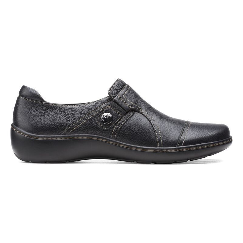 クラークス レディース シューズ スリッポン・ローファー レザー Clarks Cora Poppy Womens Leather Shoes Black Tumbled ブラック クラークス レディース シューズ スリッポン・ローファー レザー Clarks Cora Poppy Womens Leather Shoes Black Tumbled ブラック