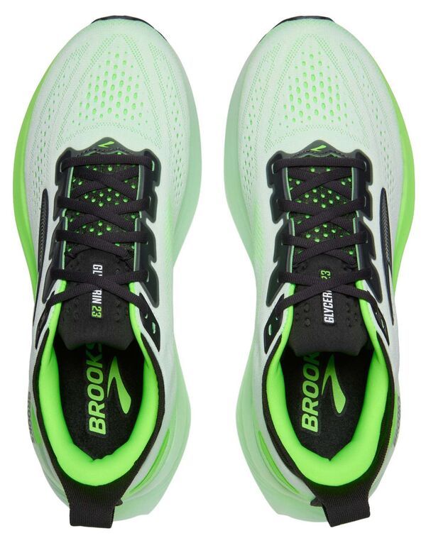 ブルックス メンズ シューズ スニーカー Brooks Mens Glycerin 23 Running Shoes WhitePhantomGreen Gecko ホワイト