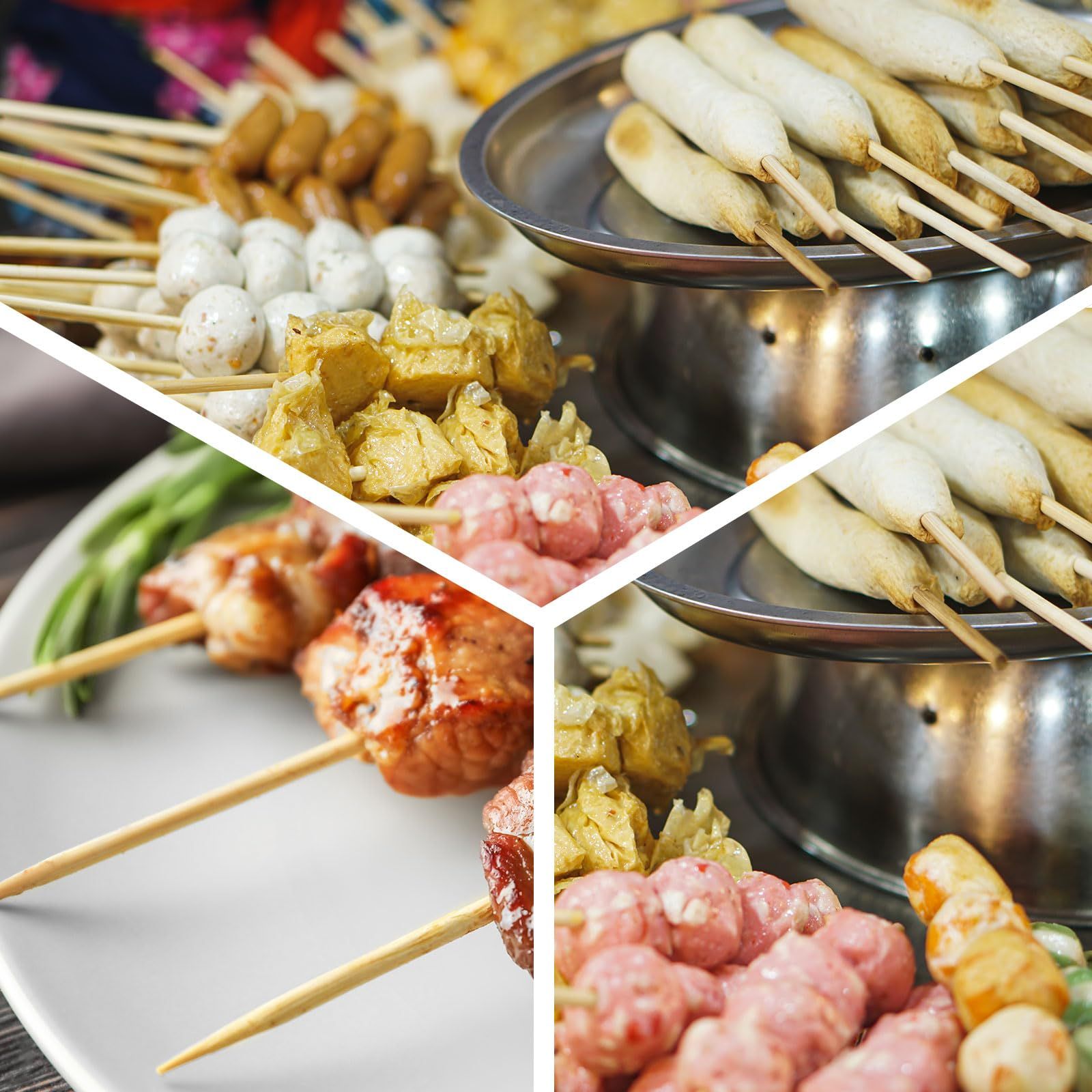 uxcell 200本 竹串 12
