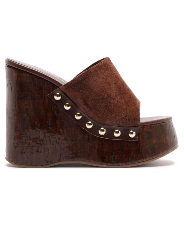 シュッツ レディース シューズ スリッポン・ローファー サンダル Schutz Womens Dalle StudslipOn Wedge Sandals Root Brown ブラウン シュッツ レディース シューズ スリッポン・ローファー サンダル Schutz Womens Dalle StudslipOn Wedge Sandals Root Brown ブラウン