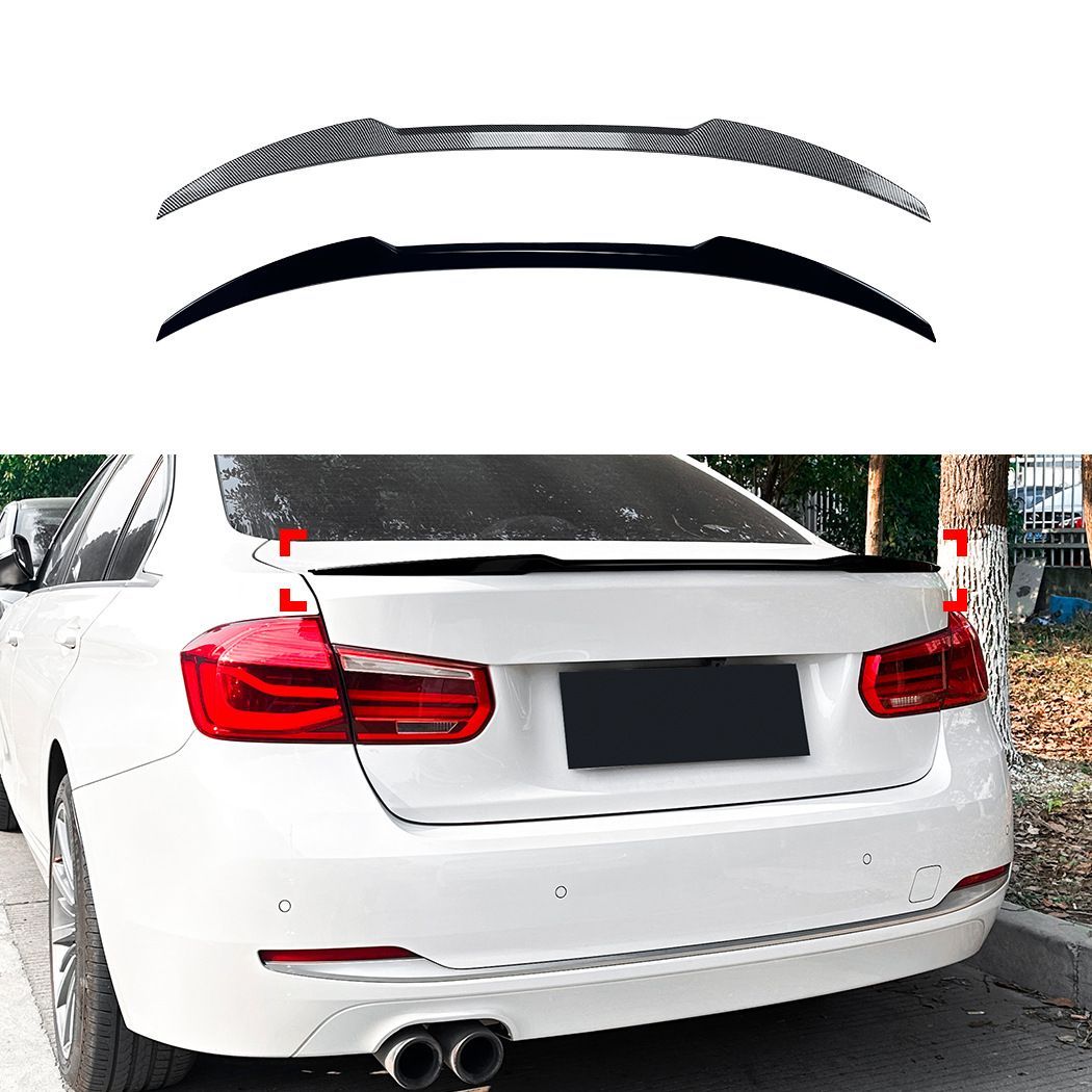 ビーエムダブリュー BMW 3シリーズ F30 318i 320i 2013-2019 リアスポイラー トランクスポイラー ブレードデザイン ABS製 ピアノブラック カーボン調 外装ガーニッシュ 空力感アップ 傷対策 スポーティー 高級感演出 送料無料