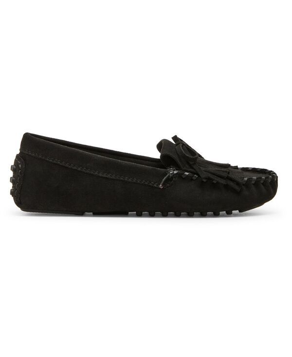 アンクライン レディース シューズ スリッポン・ローファー Anne Klein Womens Cali Kiltie Driver Loafers Black Suede ブラック