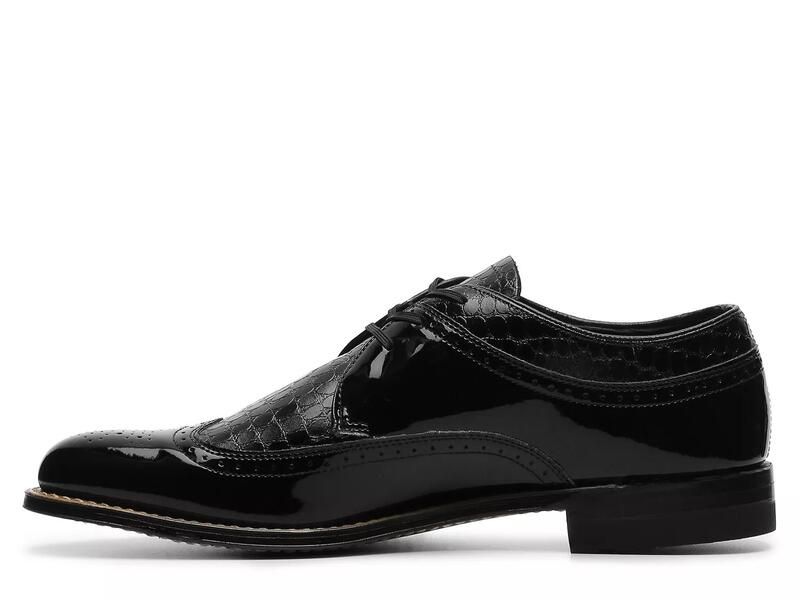 ステイシーアダムス メンズ シューズ オックスフォード ウィングチップ Stacy Adams Dayton Wingtip Oxford Black Croc Print ブラック