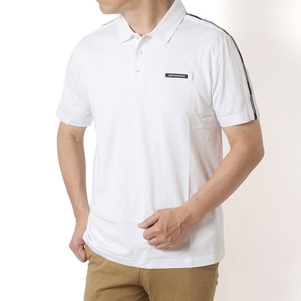 26SSモデル エンポリオアルマーニ EMPORIO ARMANI EA7 ショルダーロゴ ポロシャツ【U0002 WHITE】 7M001477 AF10375 U0002/【2026SS】m-tops