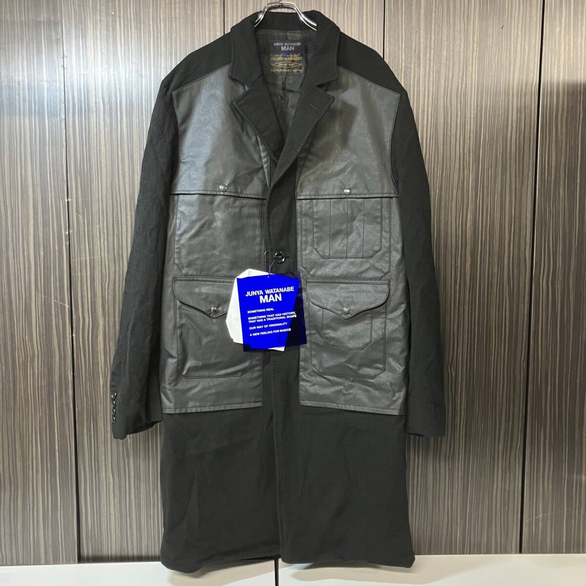 25AW JUNYA WATANABE MAN × FILSON ジャケット 前見頃切替ウールコート Lサイズ WP-C004 ジュンヤワタナベマン フィルソン