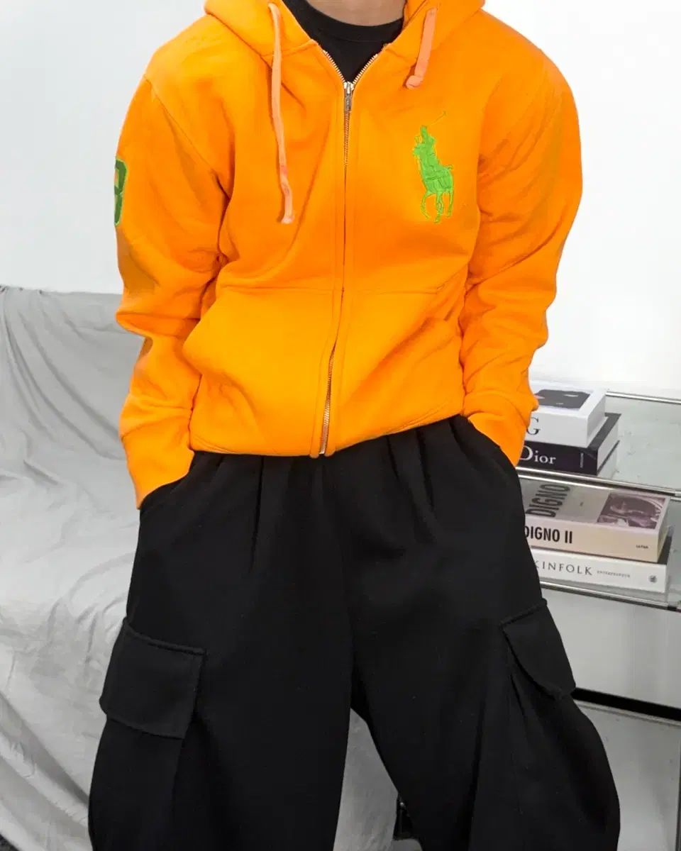 ポロ ラルフローレン ビックポニー オレンジ ジップアップ M